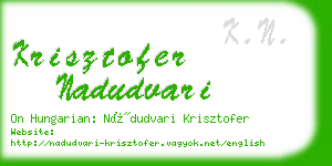 krisztofer nadudvari business card